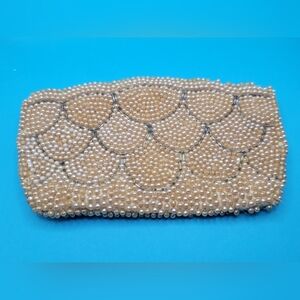 Elegant Vintage Pearl Beaded Clutch